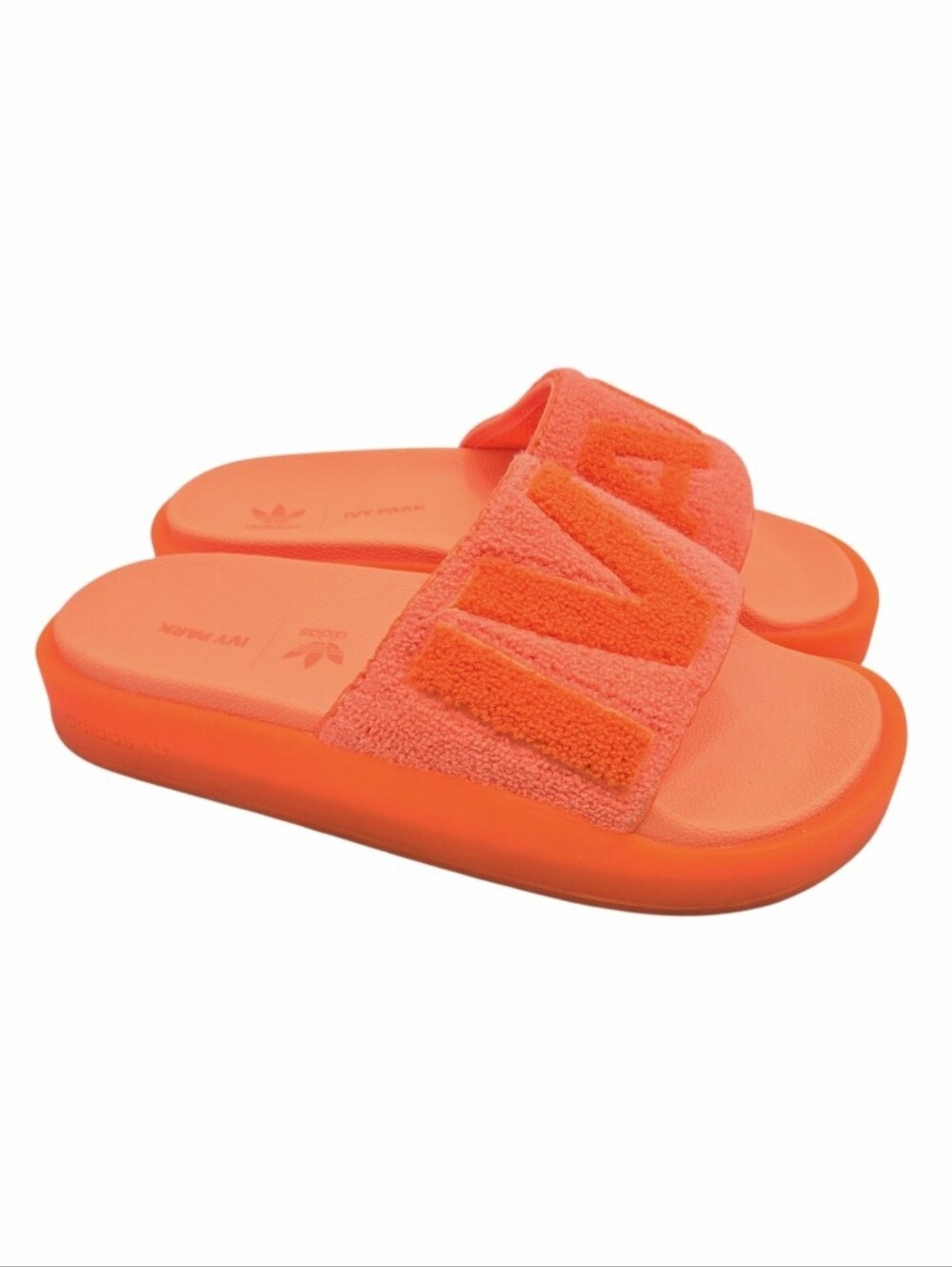 Adidas  Ivy Park Screaming Orange‎ Terry Strap Slide Sandals